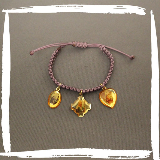 Bracciale tris: Gesù, Papa Giovanni II, Santa Lucia